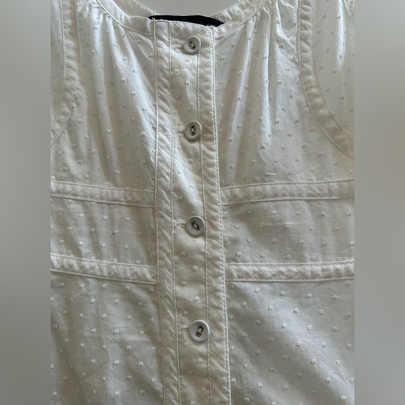 Marc by Marc Jacobs sleeveless button up white cotton top - Picture 2 of 4